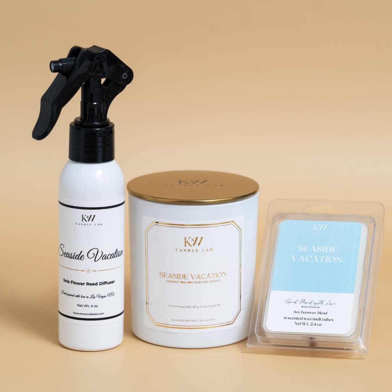 seaside vacation room spray candle wax melts