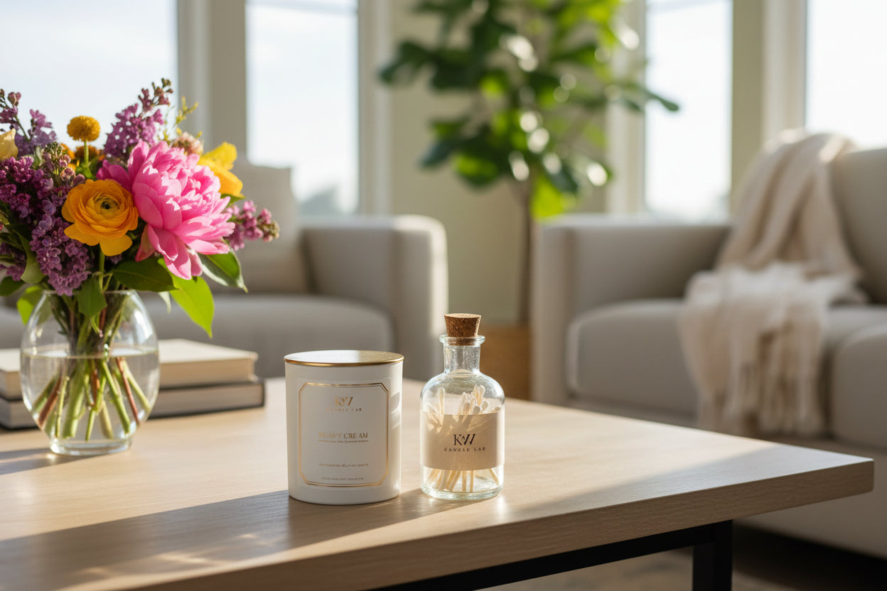 white and gold candle heavy cream fragrance oil all natural coconut soy wax  long lasting clean burning candle with wooden wick